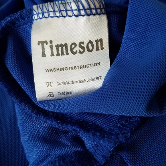 NWT Timeson blue sheer Pleated neck blouse sz.XXL - Picture 10 of 10